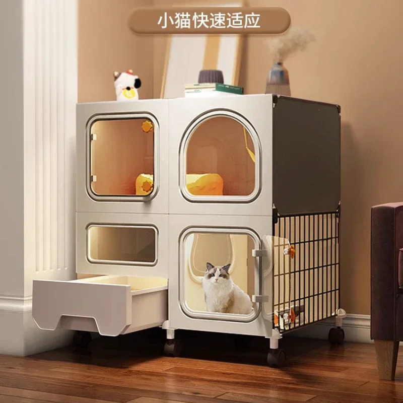 Cat Cabinet Cat Cage Home Indoor Litter Box Toilet Integrated Super Large Free Space Cattery