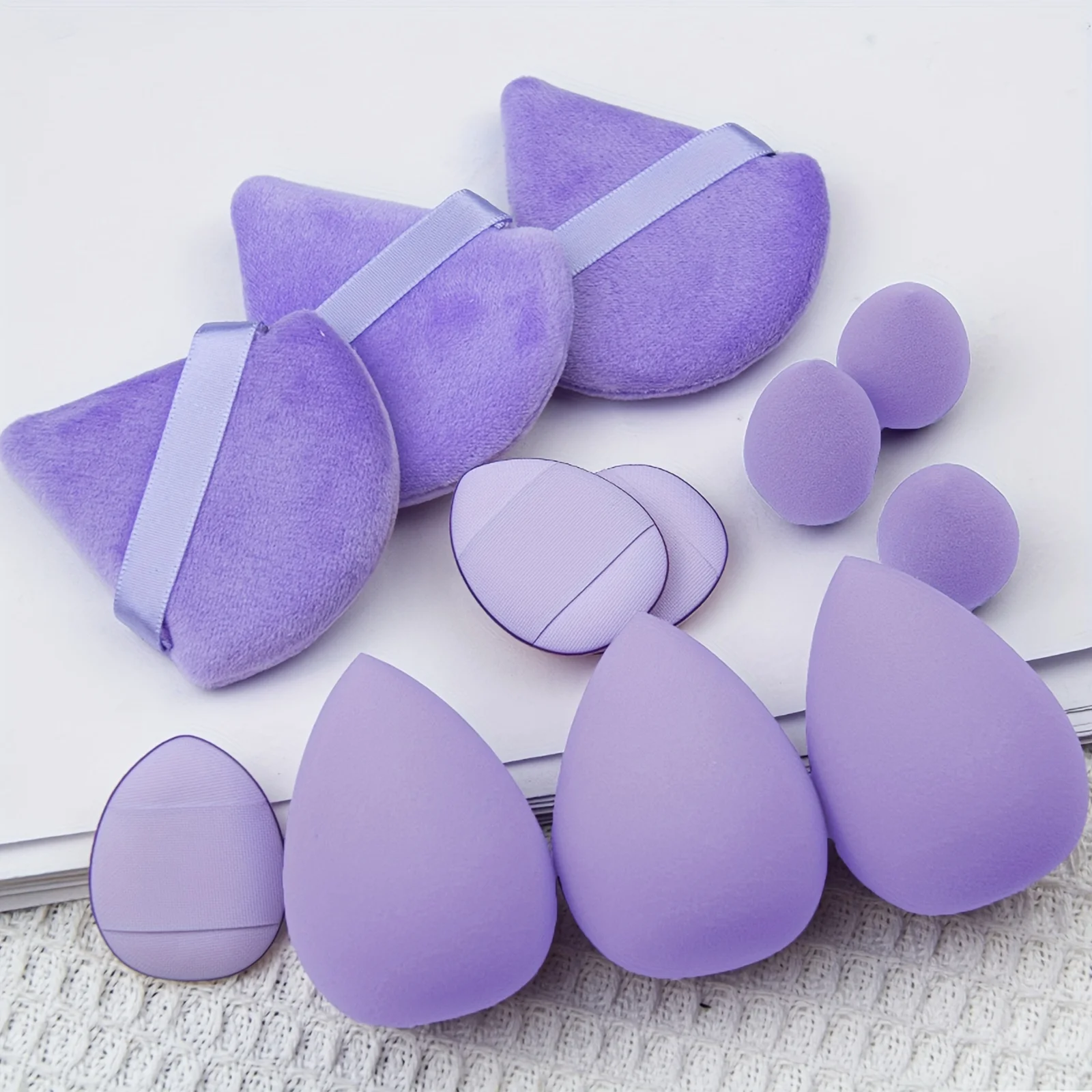 12-Piece Makeup Sponge Set - Soft And Gentle For Perfect Coverage - Triangle Makeup Puff Sponge, Mini Powder Puff And Beauty Egg