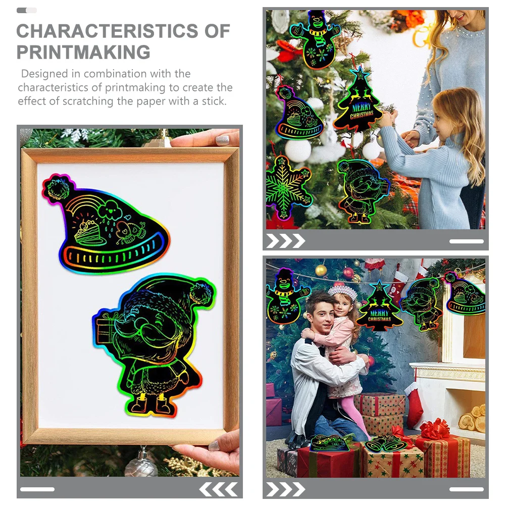 1 مجموعة 1 مجموعة عيد الميلاد خدش ورقة لتقوم بها بنفسك عدة كشط اللوحة بطاقات لقضاء عطلة هدايا الحفلات الزخرفية الحرفية الفن لوازم عيد الميلاد