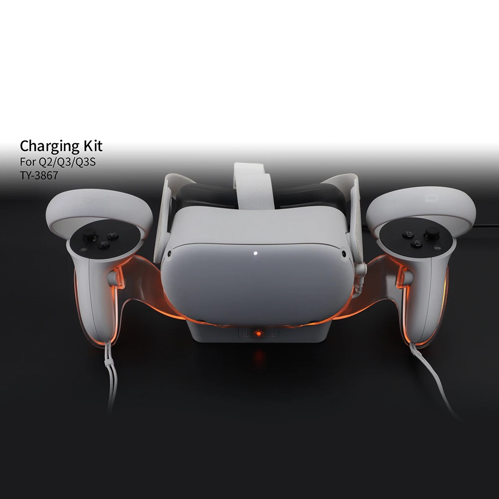 Charging Station Dock with 2 Rechargeable Batteries for Meta Quest 3S/Quest 3/Quest 2 Accessories