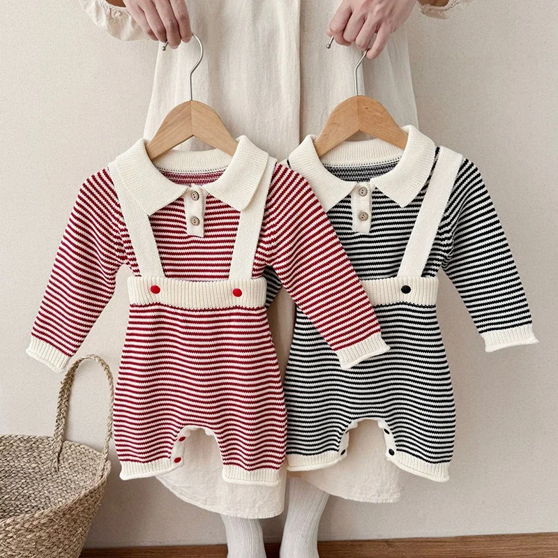 

2025 New Autumn 0-3Yrs Children Clothes Suit Long Sleeved Pullover Sweater+Jumpsuit Infant Baby Girls Boys Clothing Set