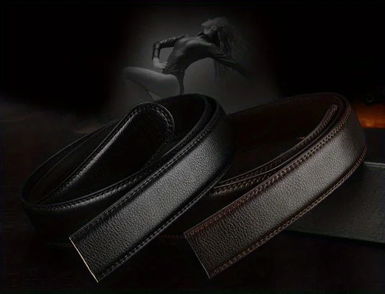 3,0 cm 3,5 cm breiter Gürtel ohne Schnalle, Herren, Damen, Unisex, PU-Gürtel für Business, ohne automatische Schnalle, Taillengürtel für Jeans – Detail 3