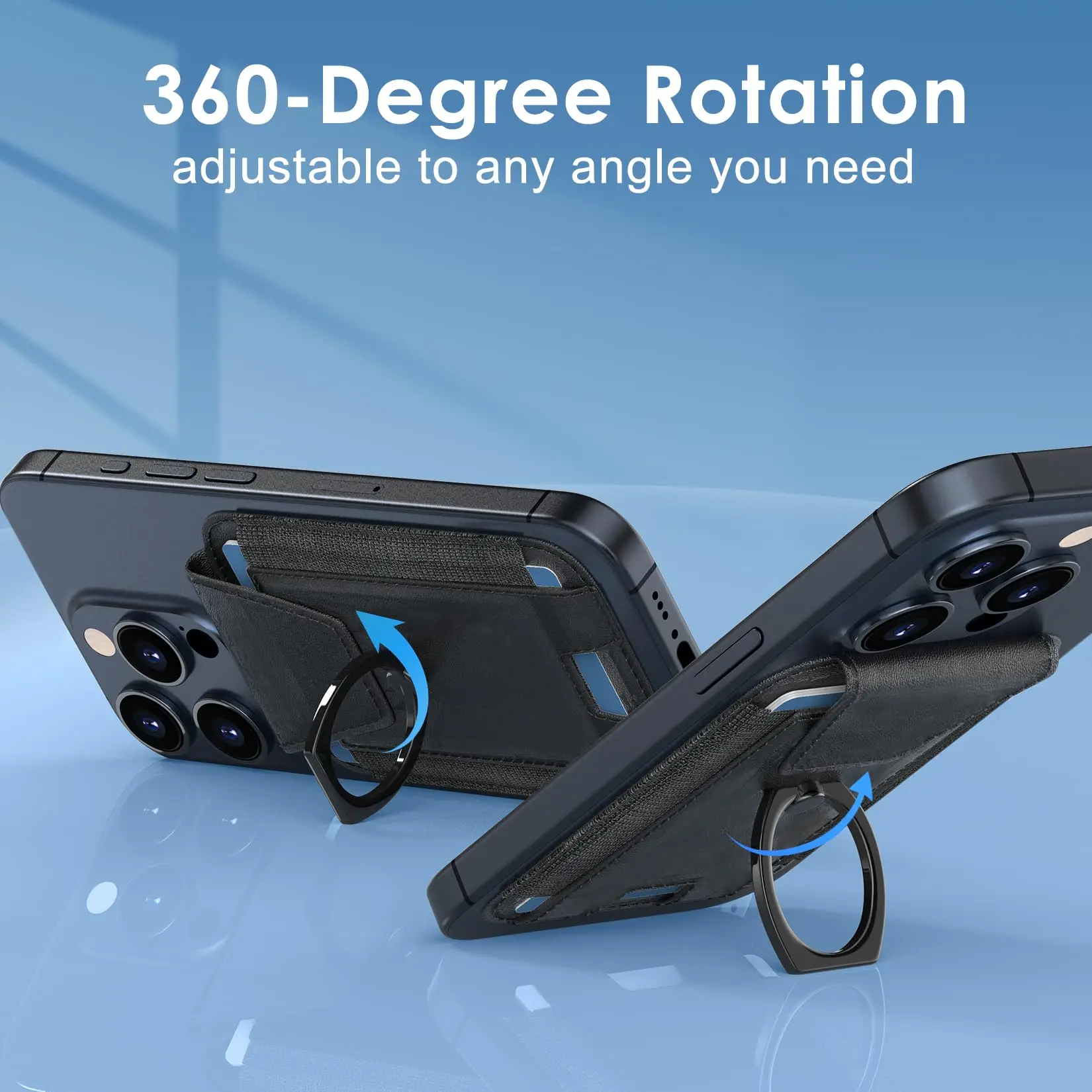 Multifunctional Magnetic Phone Holder Stands Leather Wallet for IPhone 16/15/14/13/12 Pro Max Strong Magnetic Card Holder Wallet