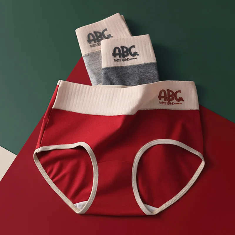 3ks dámské kalhotky, prodyšné, sexy, podzimní, pohodlné, měkké, spodní prádlo do poloviny pasu, čisté bavlněné spodní prádlo - náhled 3