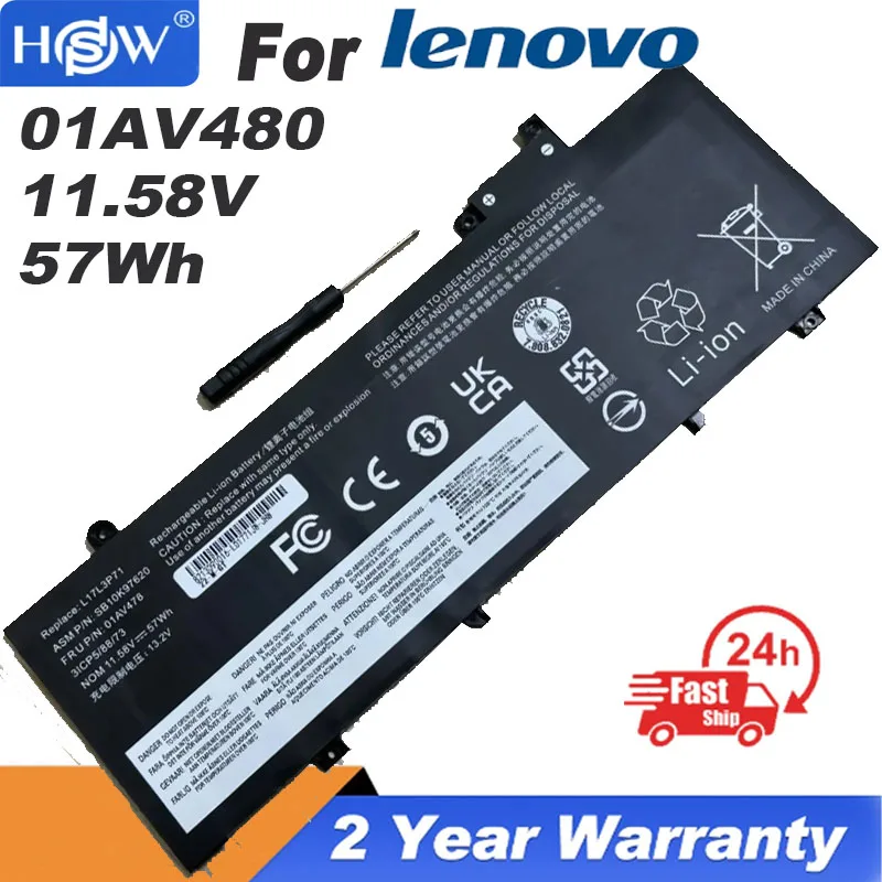 

01AV480 SB10K97622 L17M3P71 L17L3P71 Battery For Lenovo ThinkPad T480S 01AV478 01AV479 SB10K97621 L17M3P72