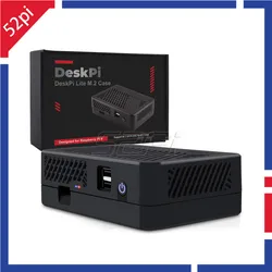 52Pi DeskPi Lite NAS Case with M.2 SATA SSD Expansion Board Cooling Heatsinks PWM fan For Raspberry Pi 4B