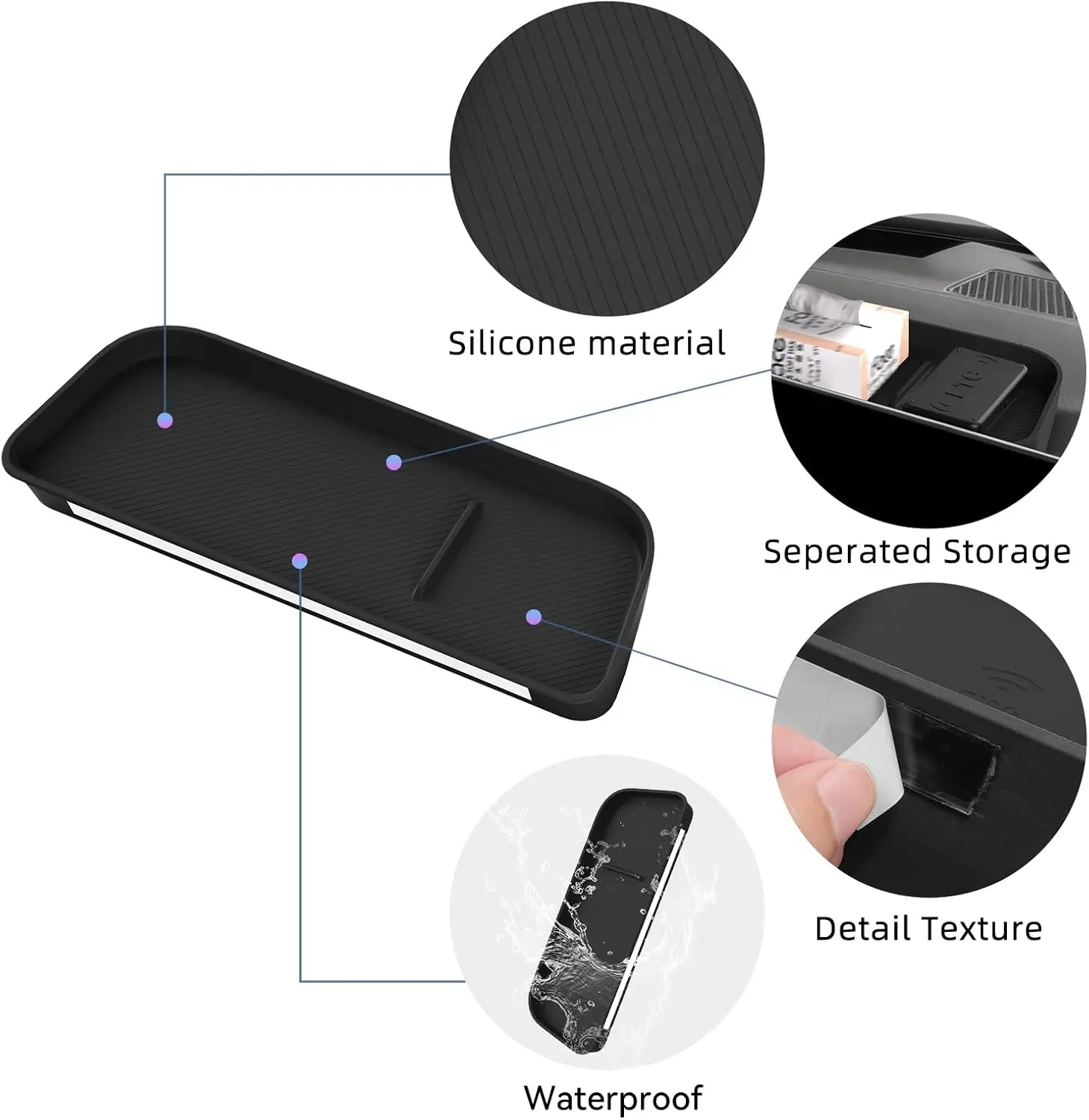 Armaturenbrett-Aufbewahrungsbox für Kia EV3 2025 2024 | Hinter dem Bildschirm Aufbewahrungsbox Silikon-Mittelkonsolen-Displaybox Verstecktes Fach – Detail 2