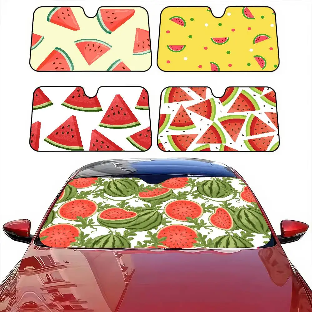 

Summer Watermelon Car Windshield Sunshade - Funny Animal Design, Foldable, UV Block, Car Sun Visor