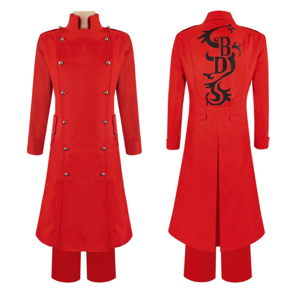 

Tokyo Revengers Shibata Tatsutoshi Cosplay Costume Anime Same Style Red White Set with Long Coat for Halloween Stage Performance
