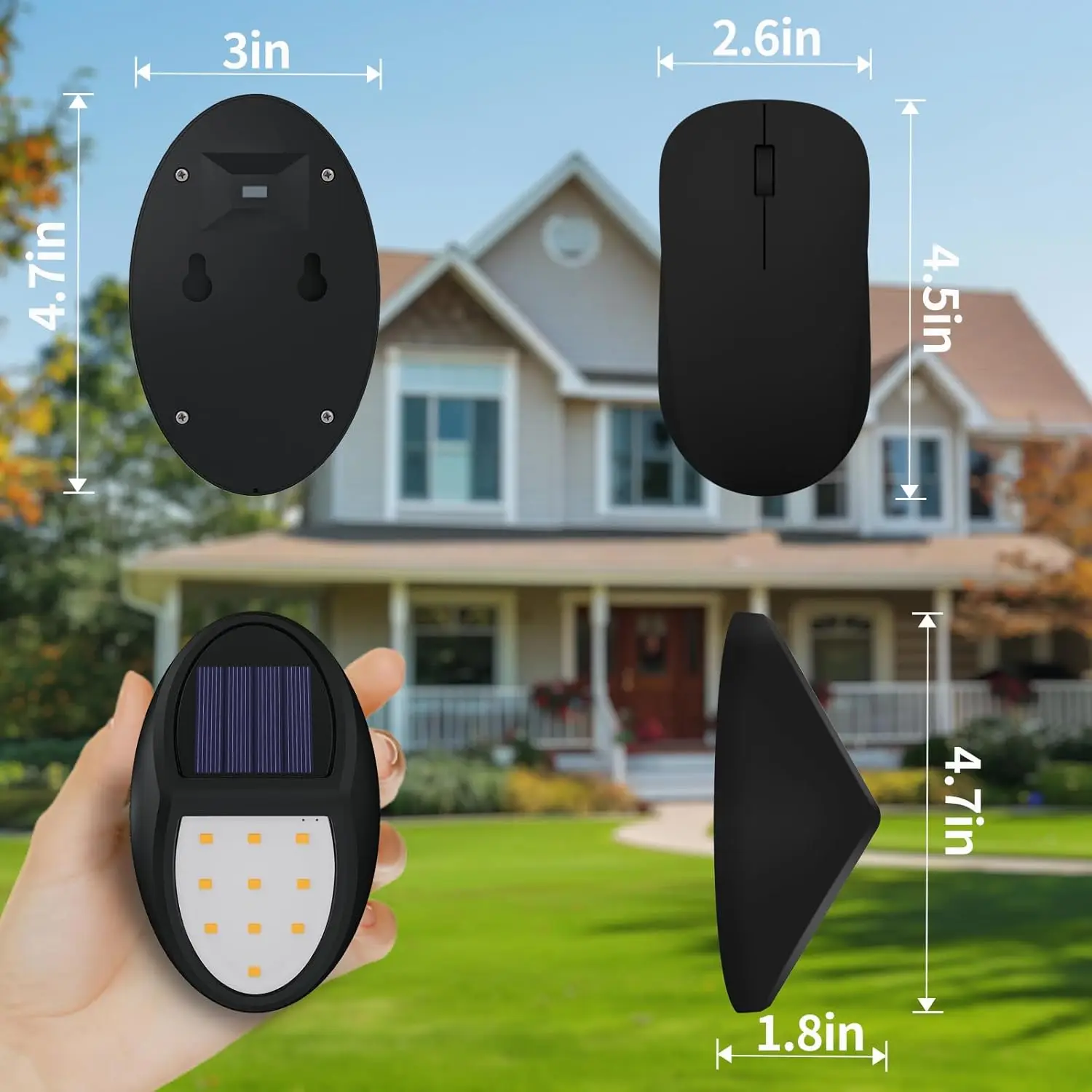 Paquete de 8 luces solares para valla al aire libre, lámparas solares impermeables IP68, para porche, terraza, patio, garaje, jardín, luz blanca