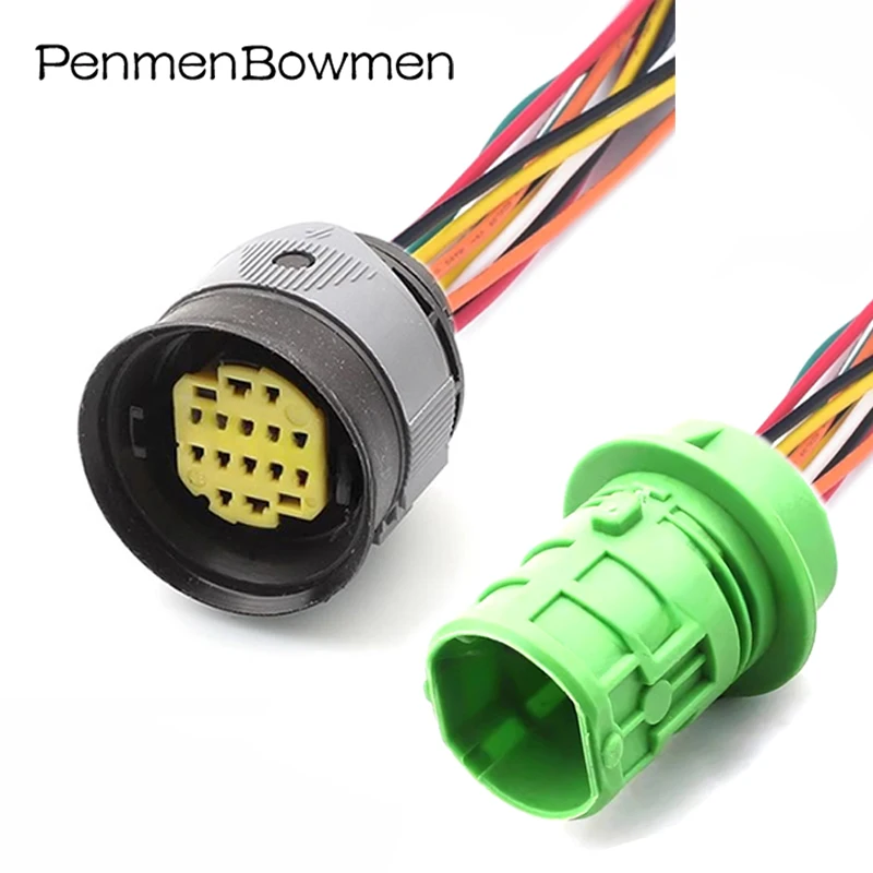 1 Set 14 Pin Automotive Waterproof Electrical Connector Headlight Wire Harness Plug 10847366 DTBFHPE14BKSV