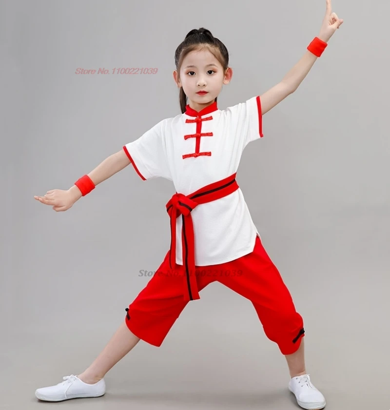 2025 traditional chinese kung fu costume chilren taekwondo wushu uniform kung fu suit oriental training exercise tops+pants set