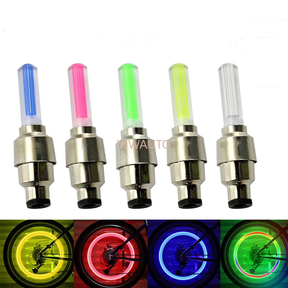 Valve Caps for Car Light LEDS Tyre Wheel Tire Valve Cap Fireflys Bicicle Light Road MTB Mountain Bike Lights without Batteries