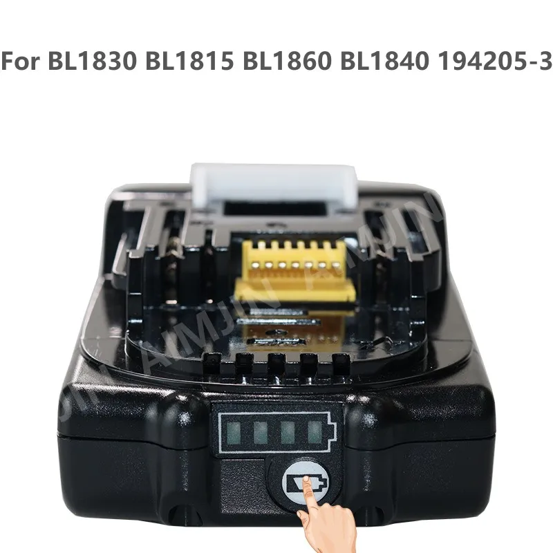 마끼다용 충전식 리튬 이온 배터리, 전동 공구 배터리, 18V, 5000mAh, BL1860B, BL1860, BL1850