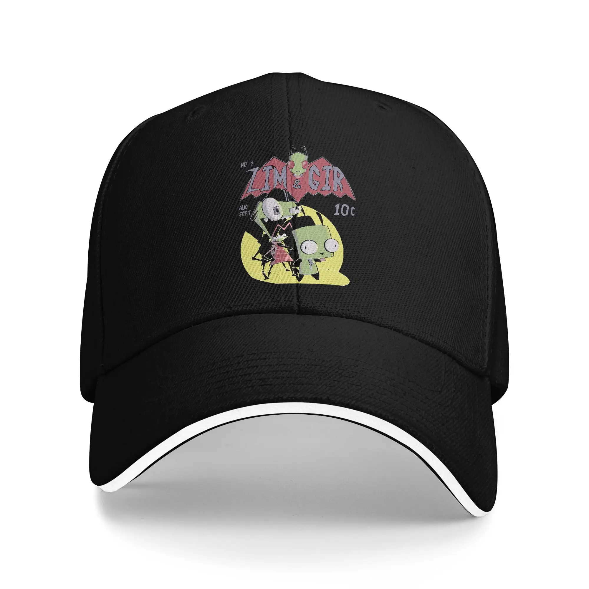 Invader Zim Baseball Cap Casual Zim and Gir  Sandwich Hats Men Women Adjustable Headwear Workouts