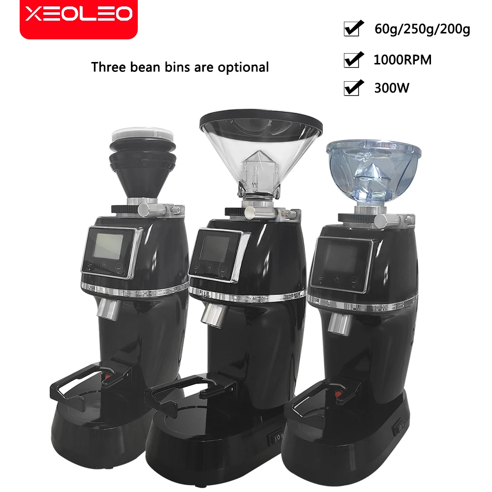 Xeoleo Điện Máy Xay Cà Phê 60Mm Hình Nón Burr Máy Xay Thời Gian Kiểm Soát Định Lượng 300W/1000 Vòng/phút Espresso Hạt Cà Phê máy Xay