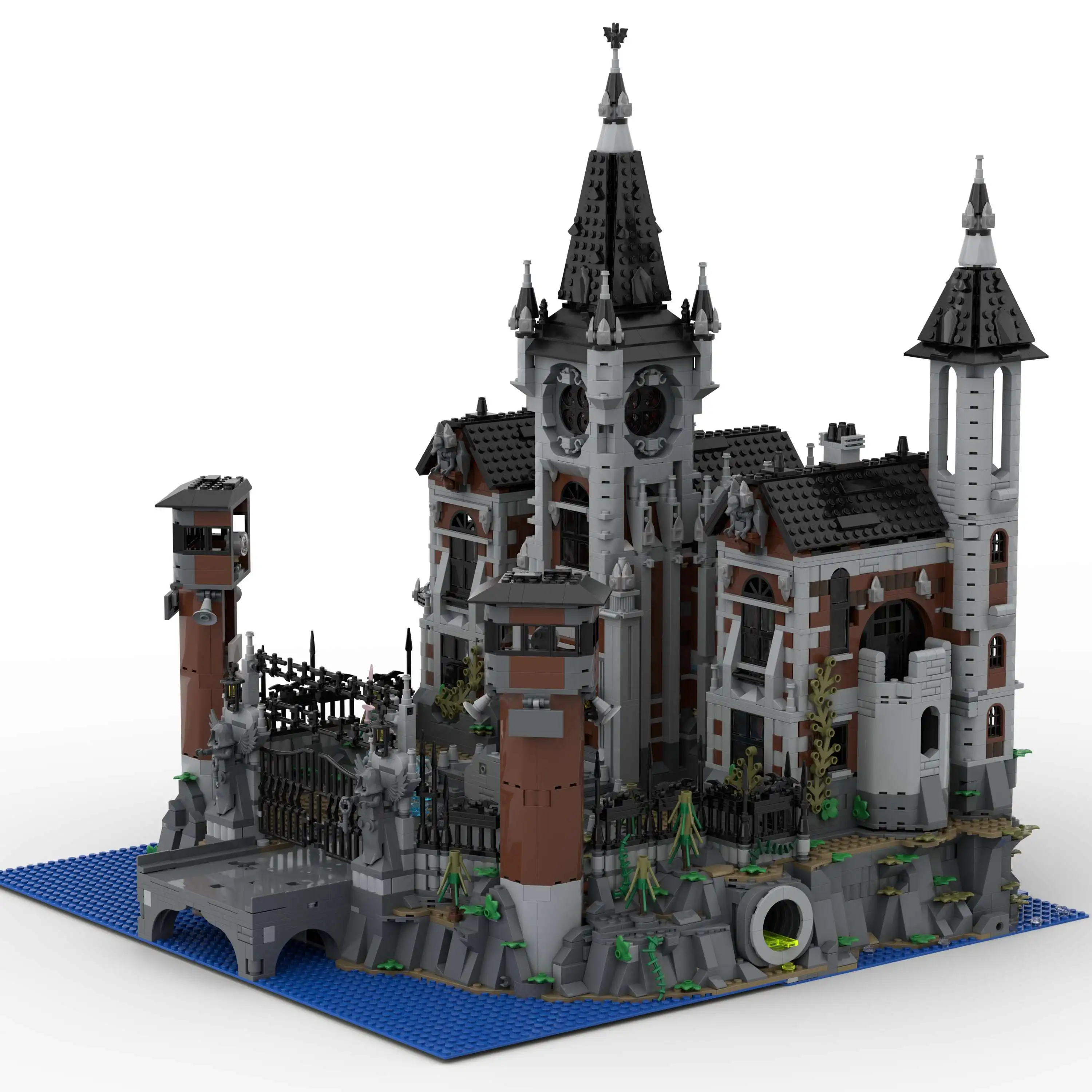 ตัวต่อ MOC Arkham Asylum 6726 ชิ้น แบบจำลองสถาปัตยกรรมโมดูลาร์ ของเล่นประกอบสำหรับผู้ใหญ่ ของขวัญ