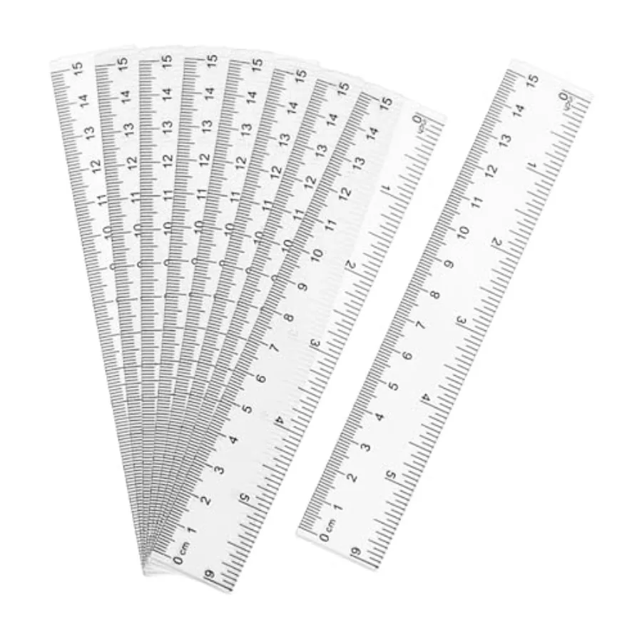 

School and office use, flexible plastic, transparent, 6-inch rulers for precise measuring and drawing