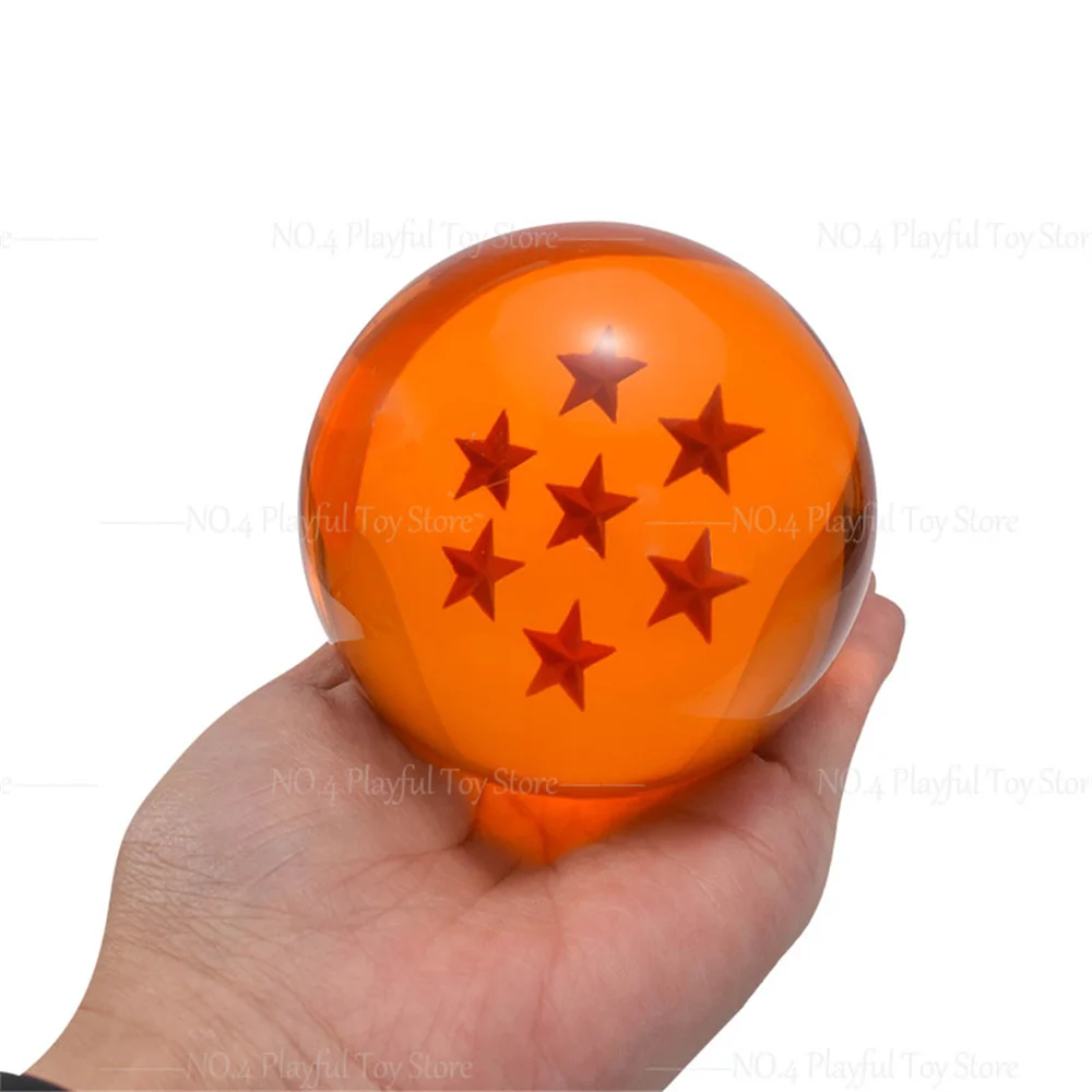 Figurines d'anime Dragon Ball Z, globe en cristal en résine orange, grande taille 1:1, ornements de bureau, jouets de collection, cadeau, 7.6cm