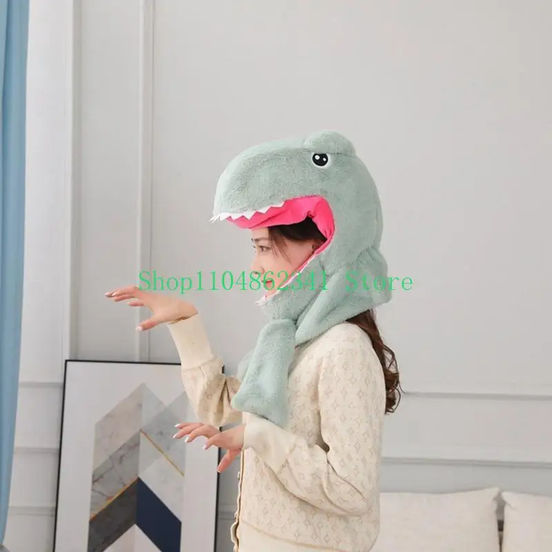 652f-dinosaur-headgear-hat-scarf-plush-headgear-cap-surprise-gift-for-girlfriend