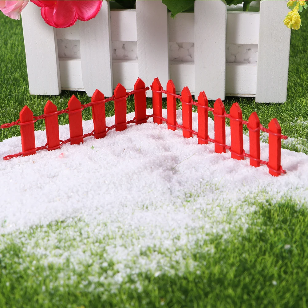 

Bonsai Terrarium Ornament Christmas Tree Fence Mini Decorations Shadowbox Scene Wooden Picket