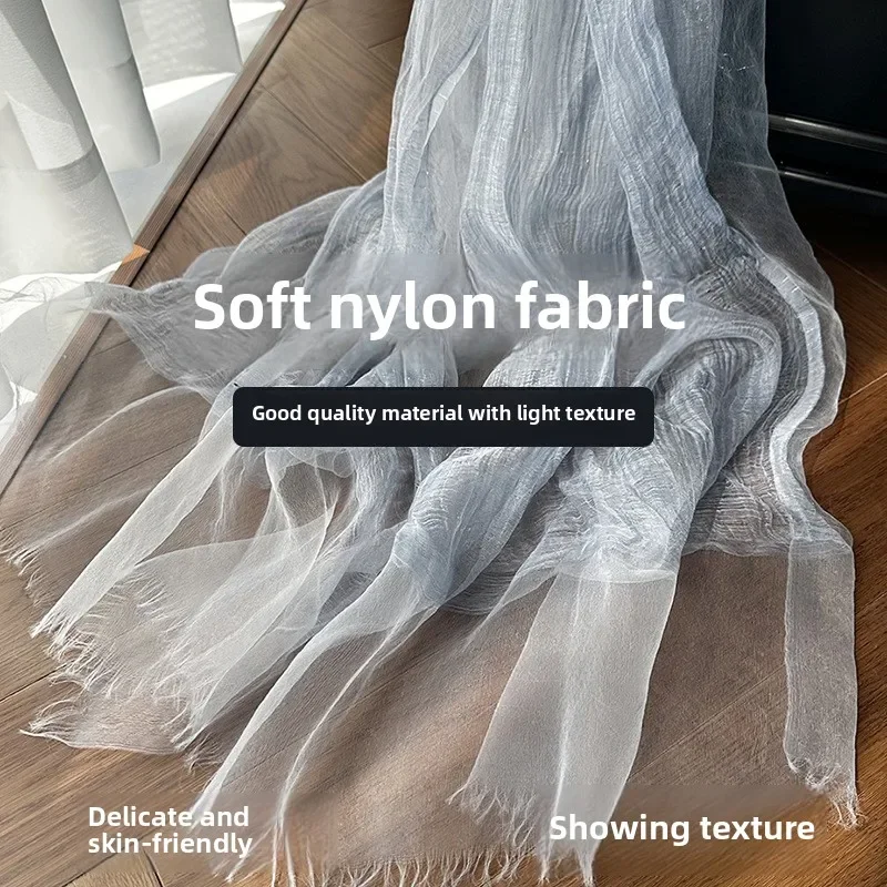 

Двухслойный тканый шарф в стиле ретро, грязный окрашенный, женский Ins Wind, золотая нить, украшенная легкой пряжей, декоративная солнцезащитная шаль