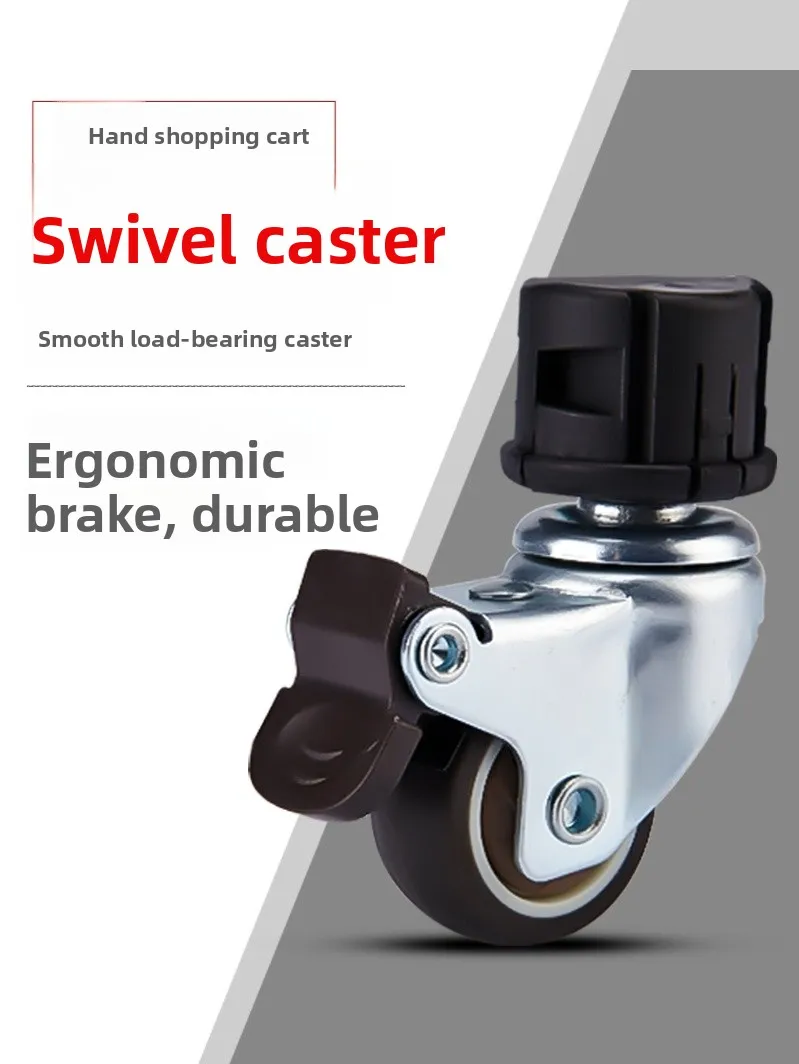 

Portable op Cart Wheels Multifunctional TPR Wear-resistant Wheels Metal Stand Non-slip Universal with Brake Helper