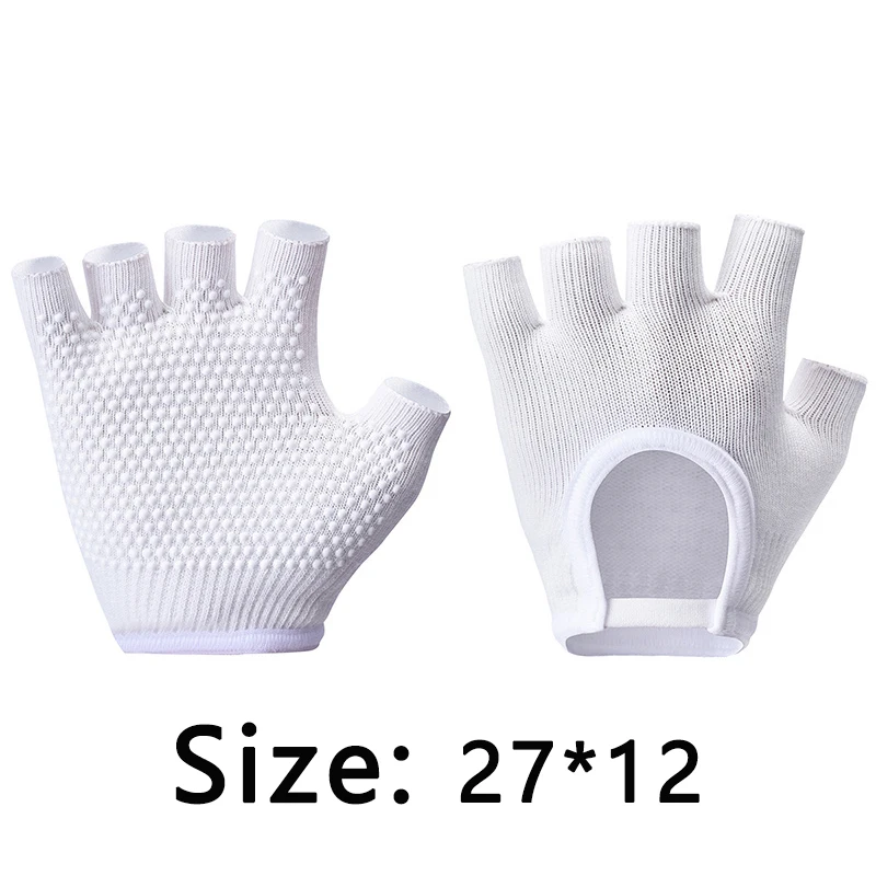 Women Anti-slip Yoga Gloves Cotton Fitness Half Finger Gloves Breathable Outdoor Cycling Bicycle Pilates Sports Fishing Gloves