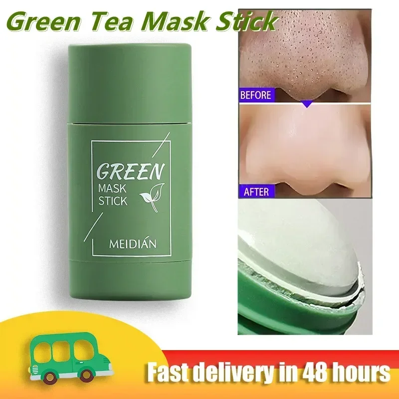 Vara De Máscara De Chá Verde Para Remoção De Cravos, Controle De Óleo De Limpeza, Hidratante, Facial Hidratante, Remove Acne, Blemish, Shrink Poros