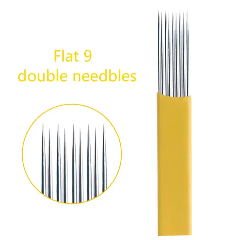 50pcs mixing 9/15/17/19/21 Pin Microblading Shading Blade Tattoo Needles DOUBLE ROW Microblading Needle Fog Eyebrow & Lip Needle