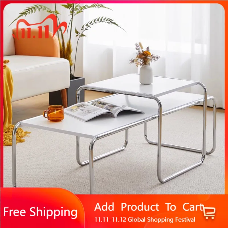 

Women Steel Simplicity Coffee Table Modern Design Metal Unique Coffee Table Advanced Living Room Mesa Centro Patio Furniture