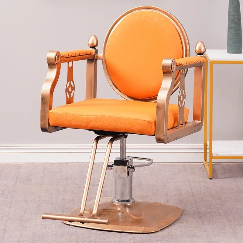 Professional Vintage Barber Chair Aesthetic Armchair Metal  Barber Chairs Hairdressing Sillon Barbero Peluqueria Salon Furniture