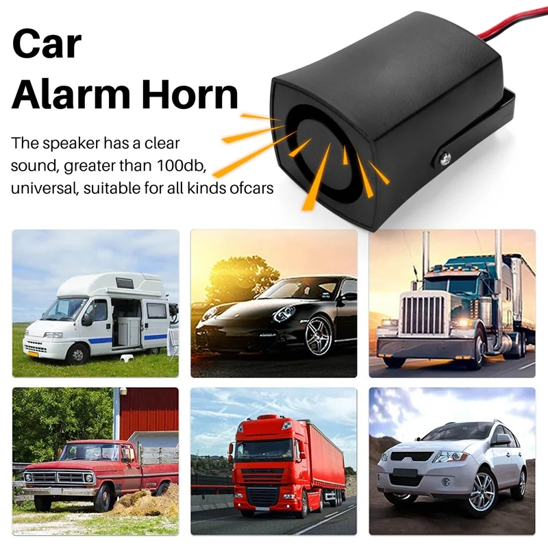 12-24V 6Tones Car Police Fire Alarm Horn Ring Alarm System Siren Speaker Warning Loud Sound Alarm Speaker