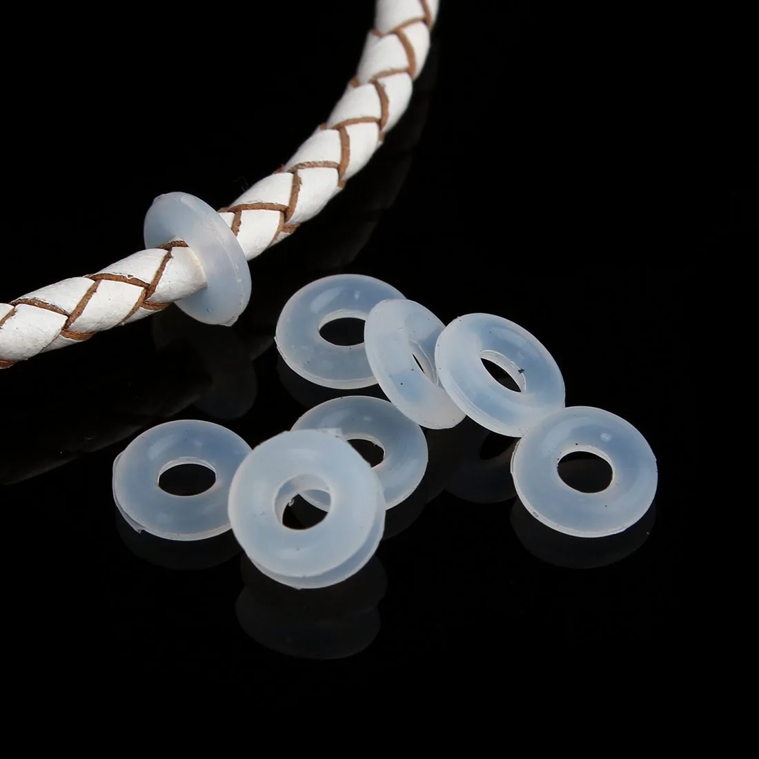 100 Stück Silikon-Gummi-Stopper-Ringe, bunte runde Positionierungsperlen für DIY-Schmuckherstellung, Armbänder, Halsketten, Zubehör – Detail 4