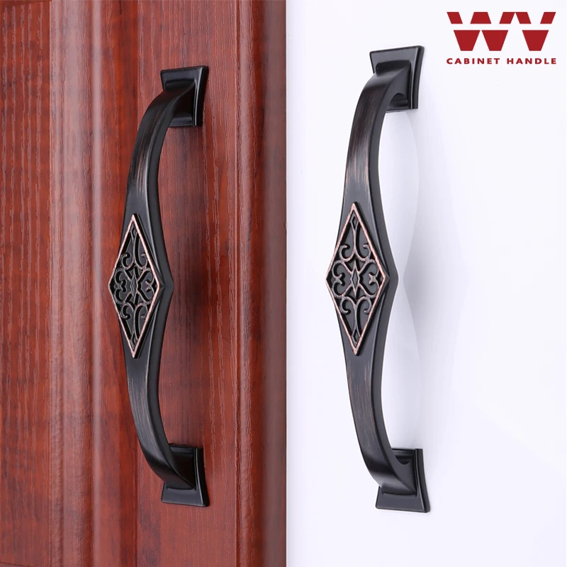 YM Antique Kitchen Cabinet Storage Handles 96mm Dressers Wardrobe Brass Red Bronze Knobs Drawer Hardware Furniture Door Pulls