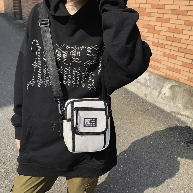 Se26 Männer Frauen Student Leinwand Umhängetaschen Straße kleine Umhängetasche für koreanische Harajuku Unisex Cross body