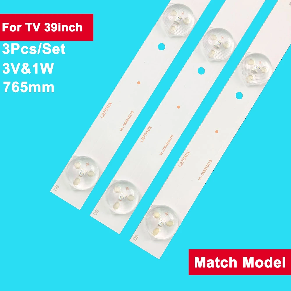 

3 Pcs/set 765mm new led backlight bar for 39inch TV repair K395YU3535030965D-Rev1.0 LED-V40CK308 765mm TV Repair Spare Parts