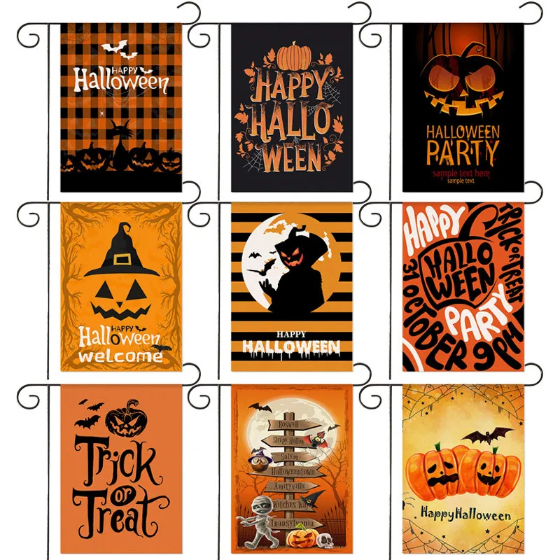 New Personality Halloween Theme Garden Flag Pumpkin Alphabet Garden Holiday Decoration Banner 30*45cm Farmhouse fall decor