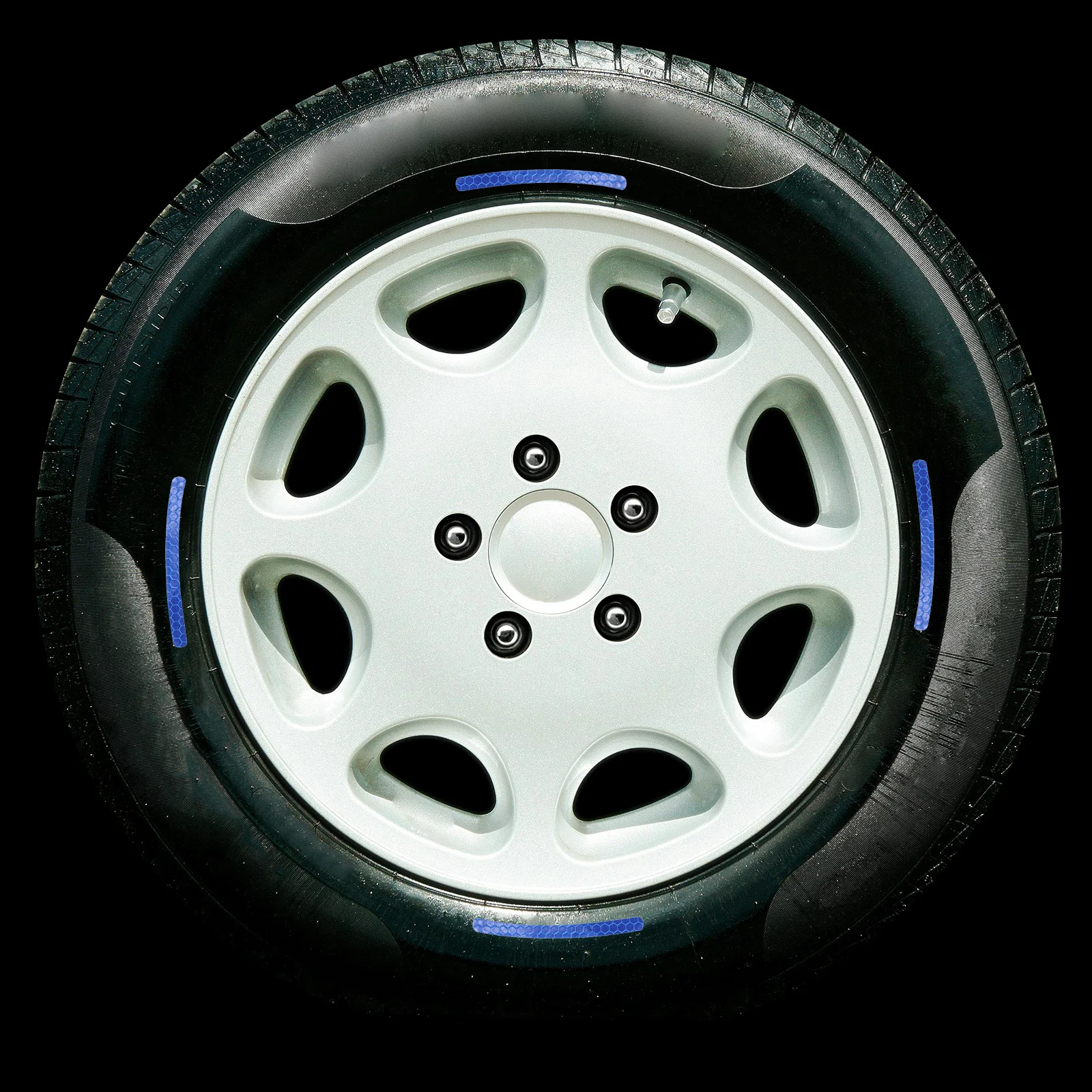 

20pcs Wheel Hub Reflective Sticker Pvc Durable Fade Resistant Night Visibility Safety Enhancement Car Rim Decor Automotive