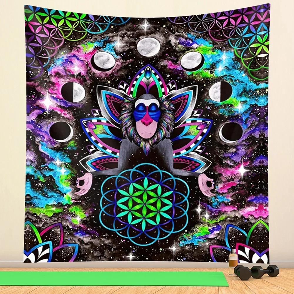 Sacred animal wall hanging witchcraft Hippie Bohemian decoration Mandala tapestry yoga mat bedroom home decoration mattress