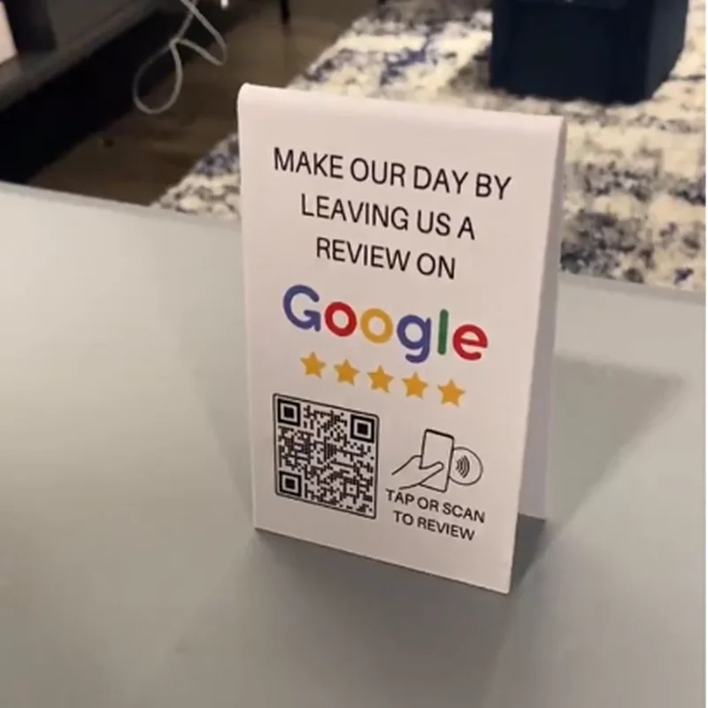 Custom NFC Google Review Sign with QR Code Acrylic Social Media Plate Google Review Card Promote Your Business Dropshipping