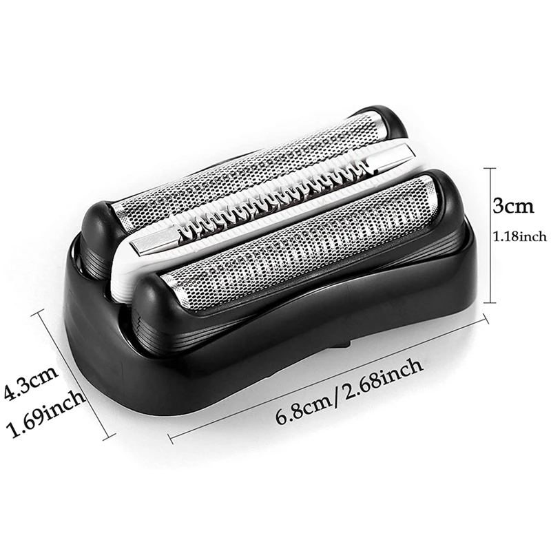 ชิ้นส่วนอะไหล่เครื่องโกนหนวด32B 2ชิ้นสำหรับ Braun ชุด3แผ่นฟอยล์และเครื่องตัดสำหรับ Braun ซีรี่ส์3010S 3040S