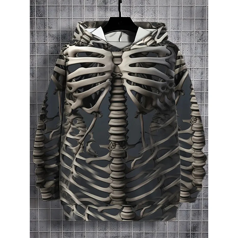 Skeleton Skull Graphic 3D Print Hoodies Men Hoody Oversized Hooded Sweatshirts Harajuku Tracksuits Pullover Tops Coat Clothing