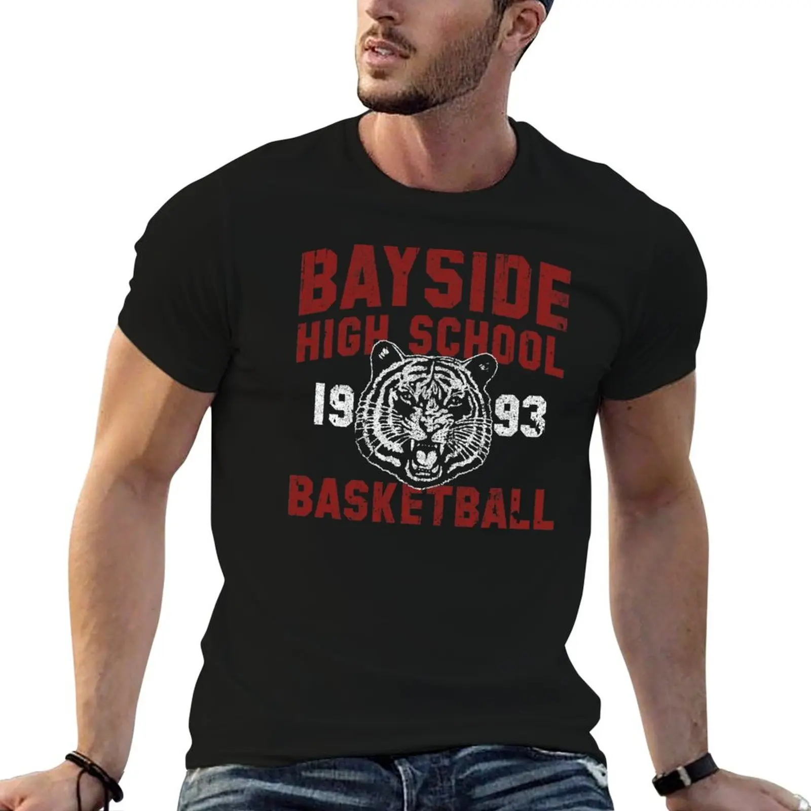 Bayside High Tigers Basketball (Variant) T-Shirt anime stuff summer clothes outfits for men