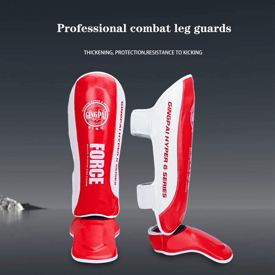 

Thicker Boxing Shin Guards PU Leather Protect Leggings Equipment Martial Art Muay Thai Leg Taekwondo Feet Ankle Karate Protector