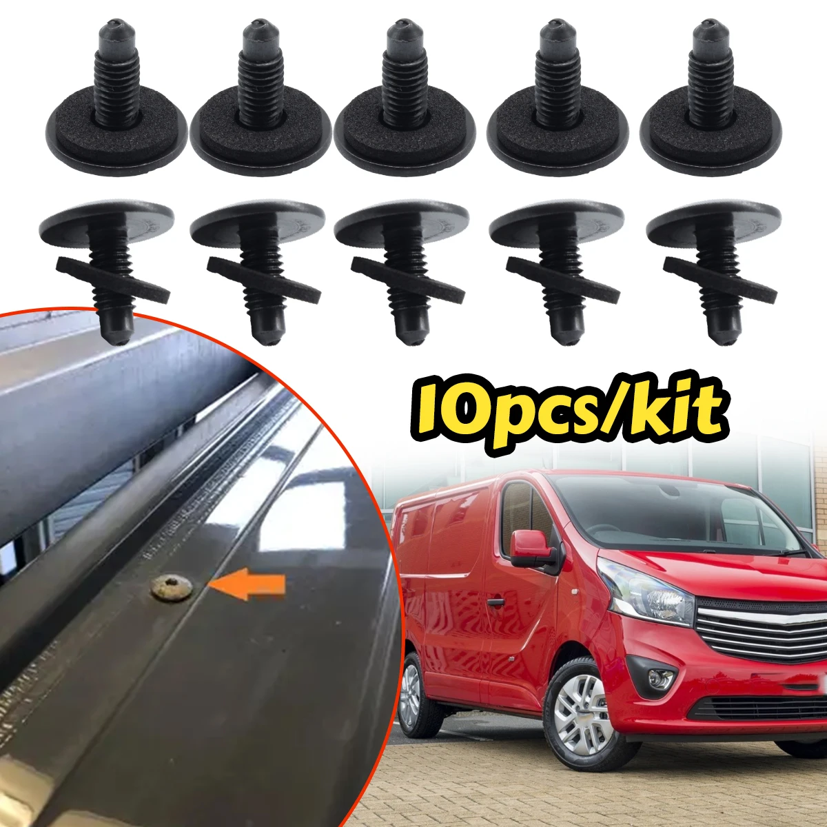 

10PC M6 Roof Rack Holes Panel Blanking Screws Bolts Sealed for Opel/Vauxhall Vivaro 2014-2019 Clip Fastener WHT006148 Parts Car