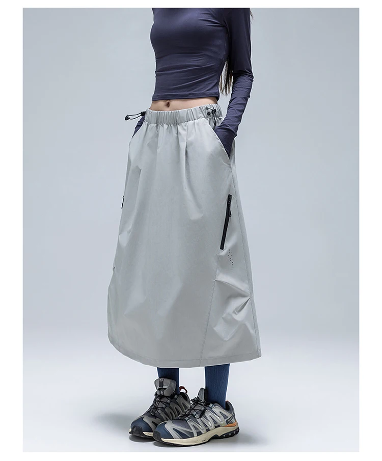 Wasserdichter & Schnelltrocknender A-Linien-Rock für Damen – Schlankmachendes Design mit Verstellbarem Saum für Herbstwanderungen & Outdoor-Sportarten – Detail 17