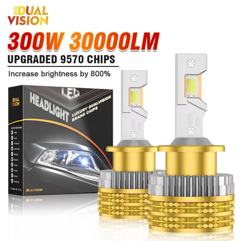 

D1S Светодиодные фары D3S Canbus Лампы 30000LM CSP D4S D5S D2S D8S Led 300W Супер яркие D1R D4R D2R D3R D Series Автомобильная лампа для грузовика