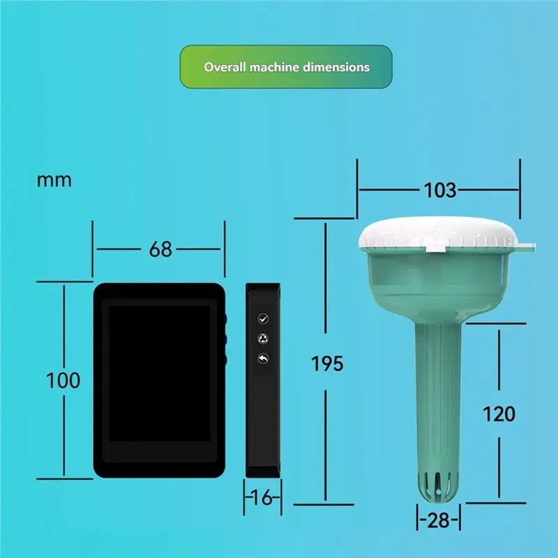 HOES-Smart 7 In 1 Floating Pool Water Tester With 2.8