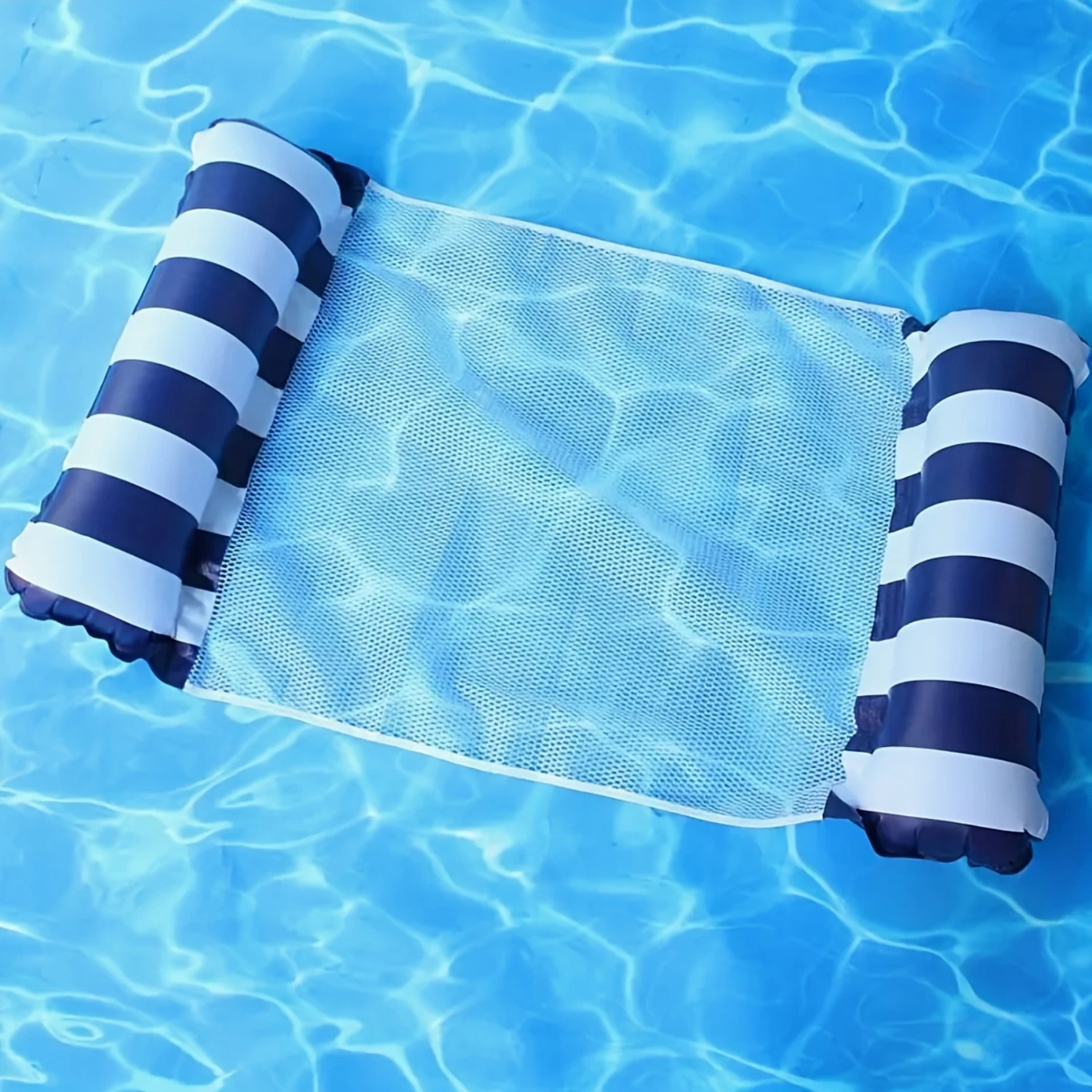 3pcs/set, 2pcs Foldable Striped Inflatable Pool Loungers - Perfect For Pool Parties And Beach Relaxation, With An Air